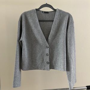 Zara knit crop grey